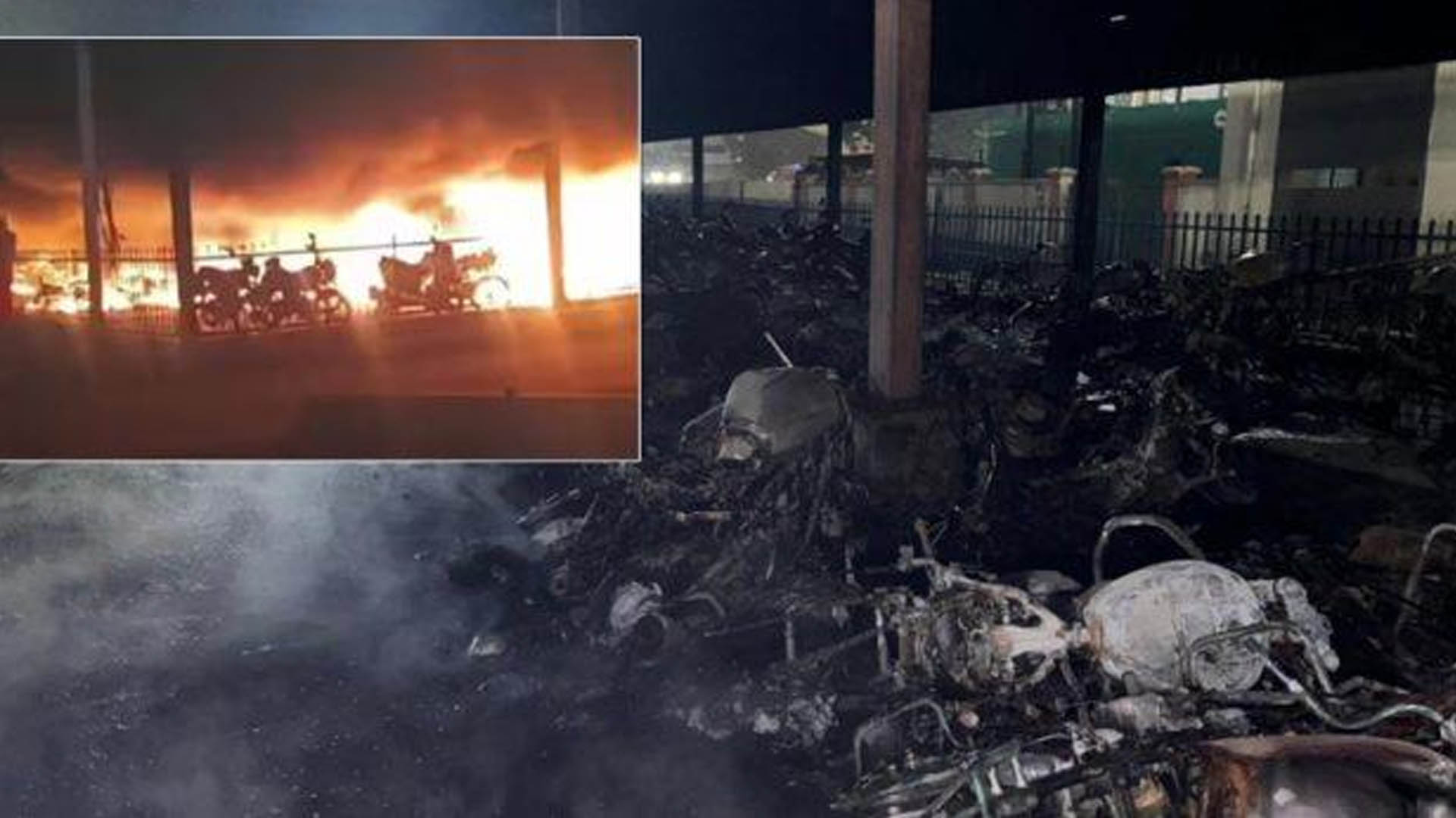 150ಕ್ಕೂ ಹೆಚ್ಚು ದ್ವಿಚಕ್ರ ವಾಹನಗಳು ಭಸ್ಮ : ವಾರಣಾಸಿ ರೈಲು ನಿಲ್ದಾಣದಲ್ಲಿ ಅಗ್ನಿ ಅವಘಡ