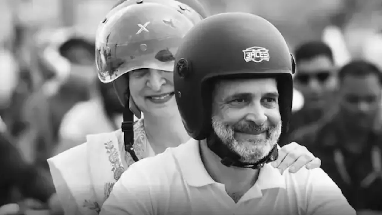 ಸಹೋದರಿಯ ಕೂರಿಸಿಕೊಂಡು ರಾಹುಲ್ ಗಾಂಧಿ ಬುಲೆಟ್ ಸವಾರಿ..!