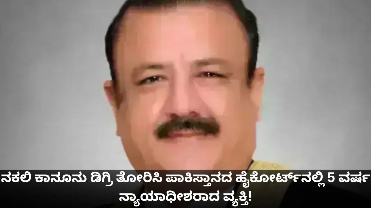 ಕಾನೂನು ಡಿಗ್ರಿ ತೋರಿಸಿ ಪಾಕಿಸ್ತಾನದ ಹೈಕೋರ್ಟ್​ನಲ್ಲಿ ನಕಲಿ ವ್ಯಕ್ತಿ 5 ವರ್ಷ ನ್ಯಾಯಾಧೀಶ !