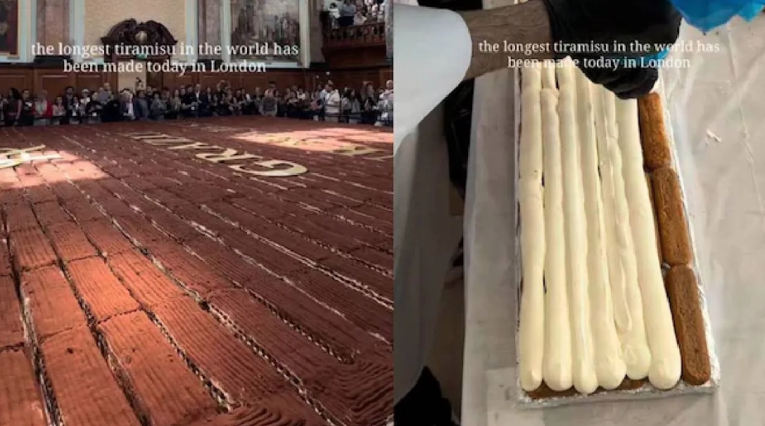 ವಂದೇ ಭಾರತ್‌ ರೈಲಿಗಿಂತಲೂ ಉದ್ದದ ಸಿಹಿ ತಿಂಡಿ! ವಿಶ್ವ ದಾಖಲೆ ಬರೆದ ಇಟಾಲಿಯನ್ ‘ತಿರಾಮಿಸು’.